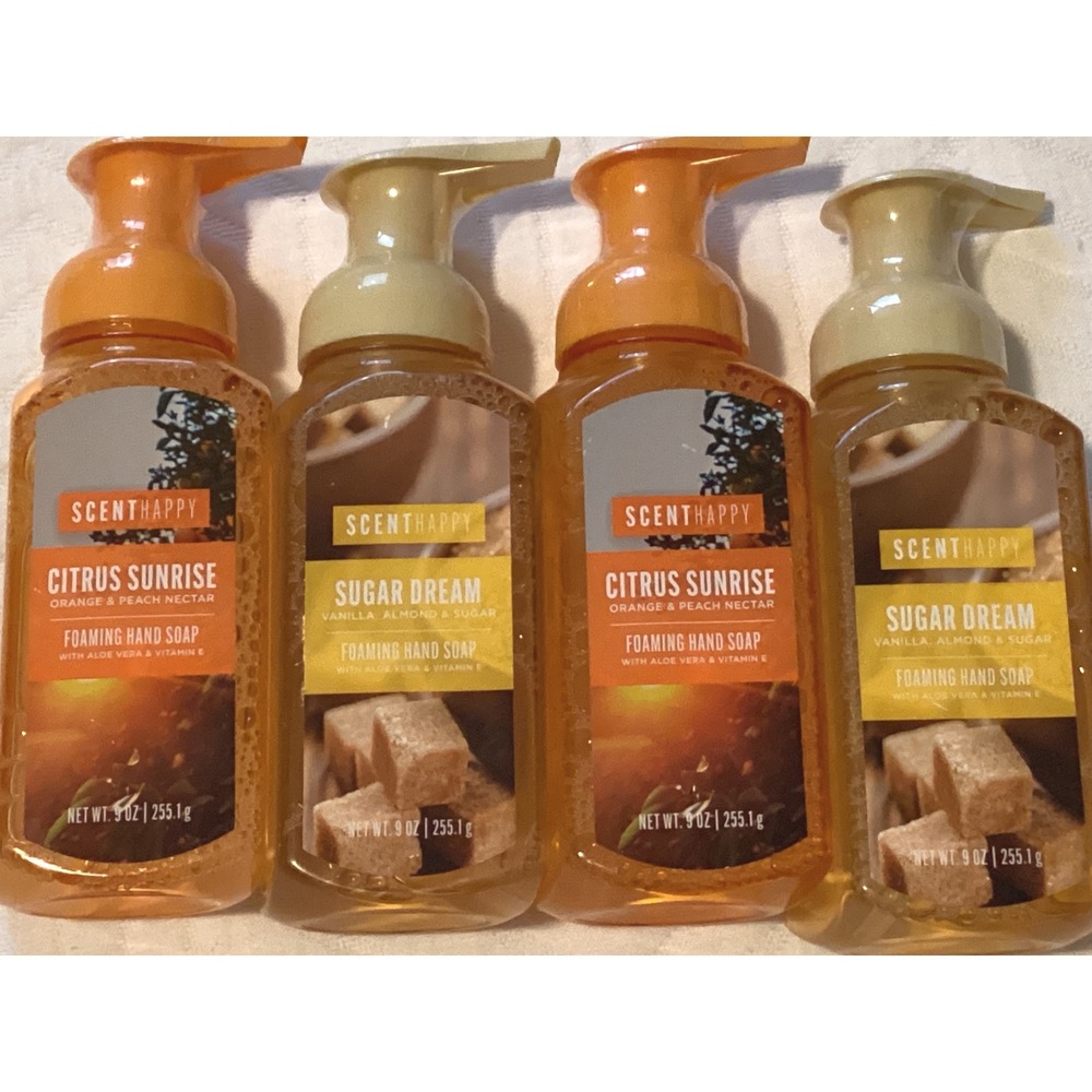 Scent Happy Foaming Hand Soap Citrus Sunrise & Sugar Dream‎ Lot of 4 New